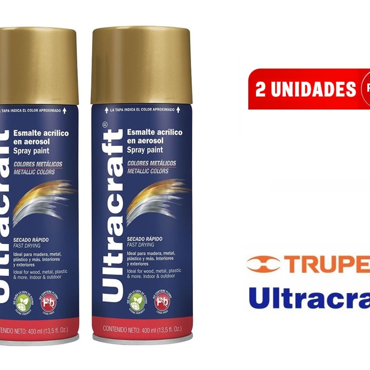 TRUPER - Pintura spray Dorado Aerosol ULTRACRAF Truper