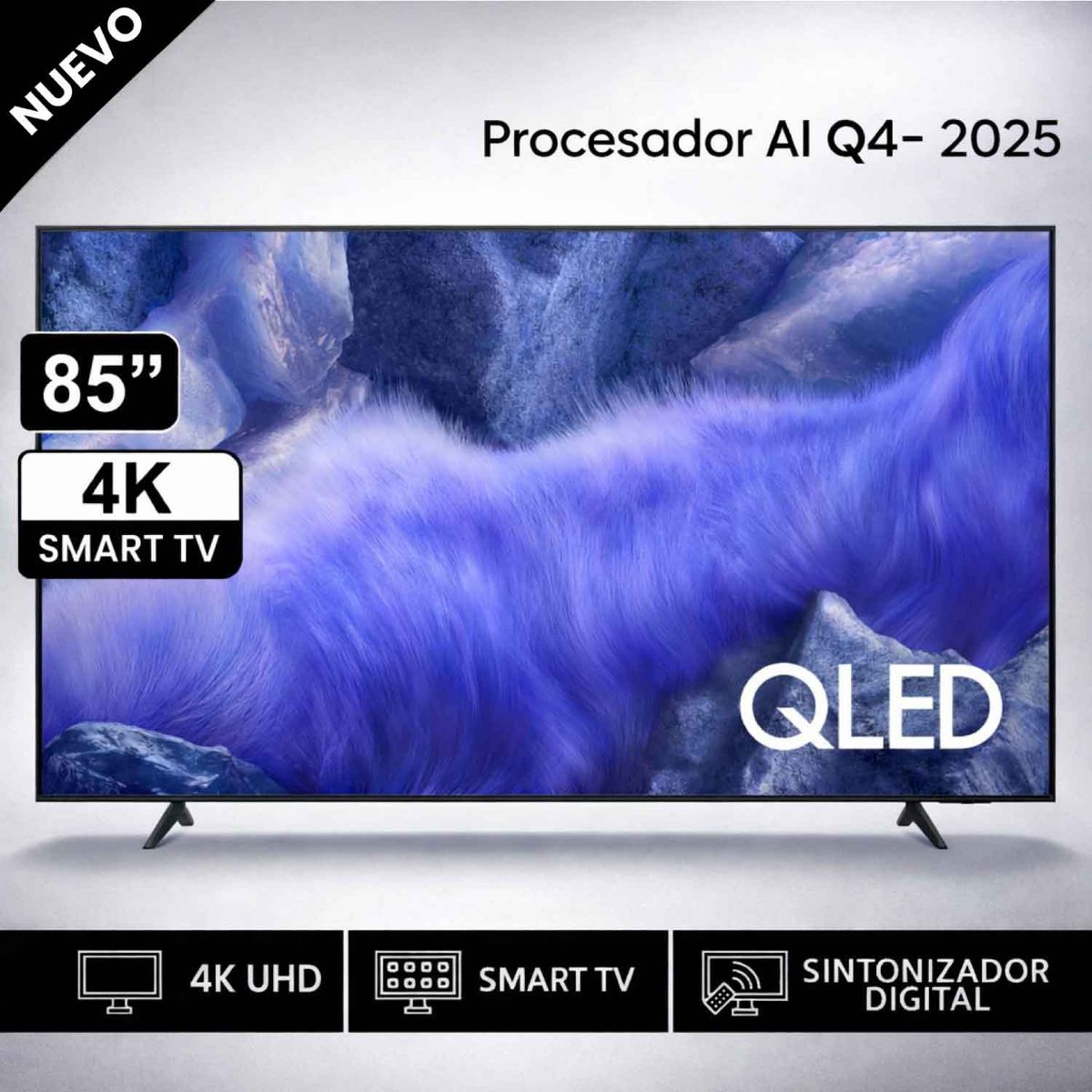 SAMSUNG - Televisor Samsung QLED 85 Visión AI Smart TV 4K UHD QN85QEF1AGXPE