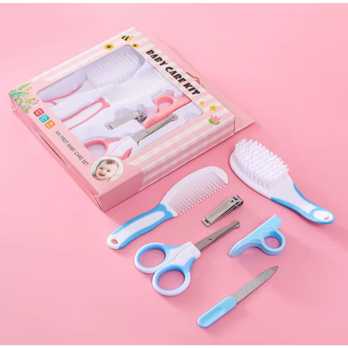 GENERICO - Set Cuidado Bebé Estuche Completo Organizador Manicure Cepillo Peine Tijera