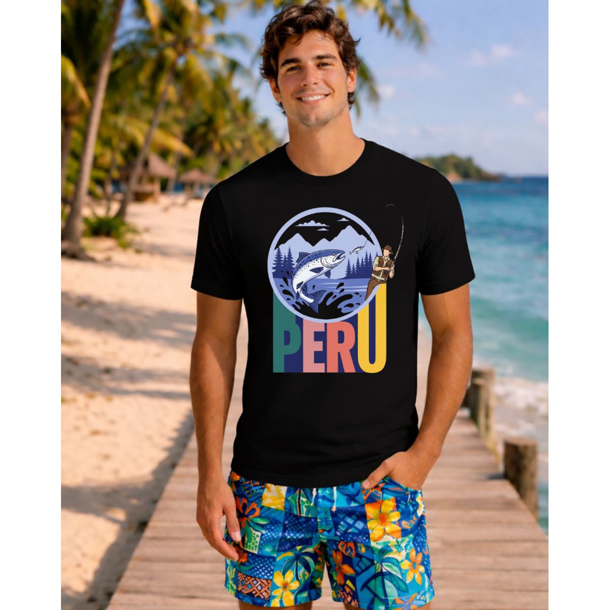 AQUA&MODA - Polo Clásico 100% Algodón Jersey 30-1 de Alta Calidad Tejido Fino Unisex AquaModa PERU Pesca PRUPCA2