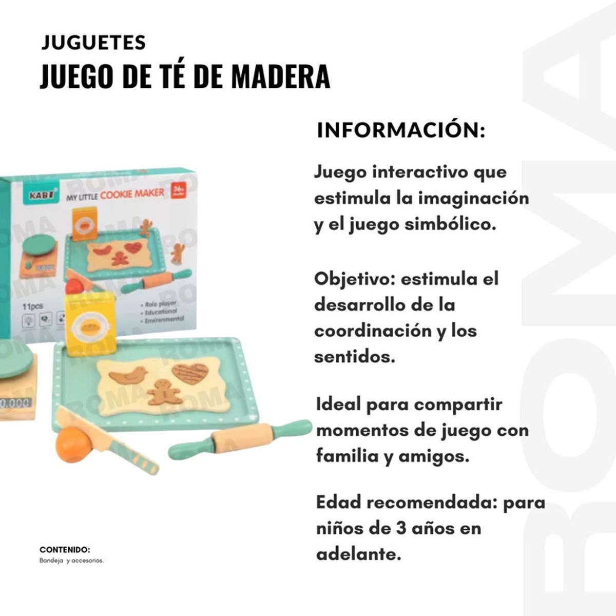 GENERICO - JUEGO GALLETERA DE MADERA