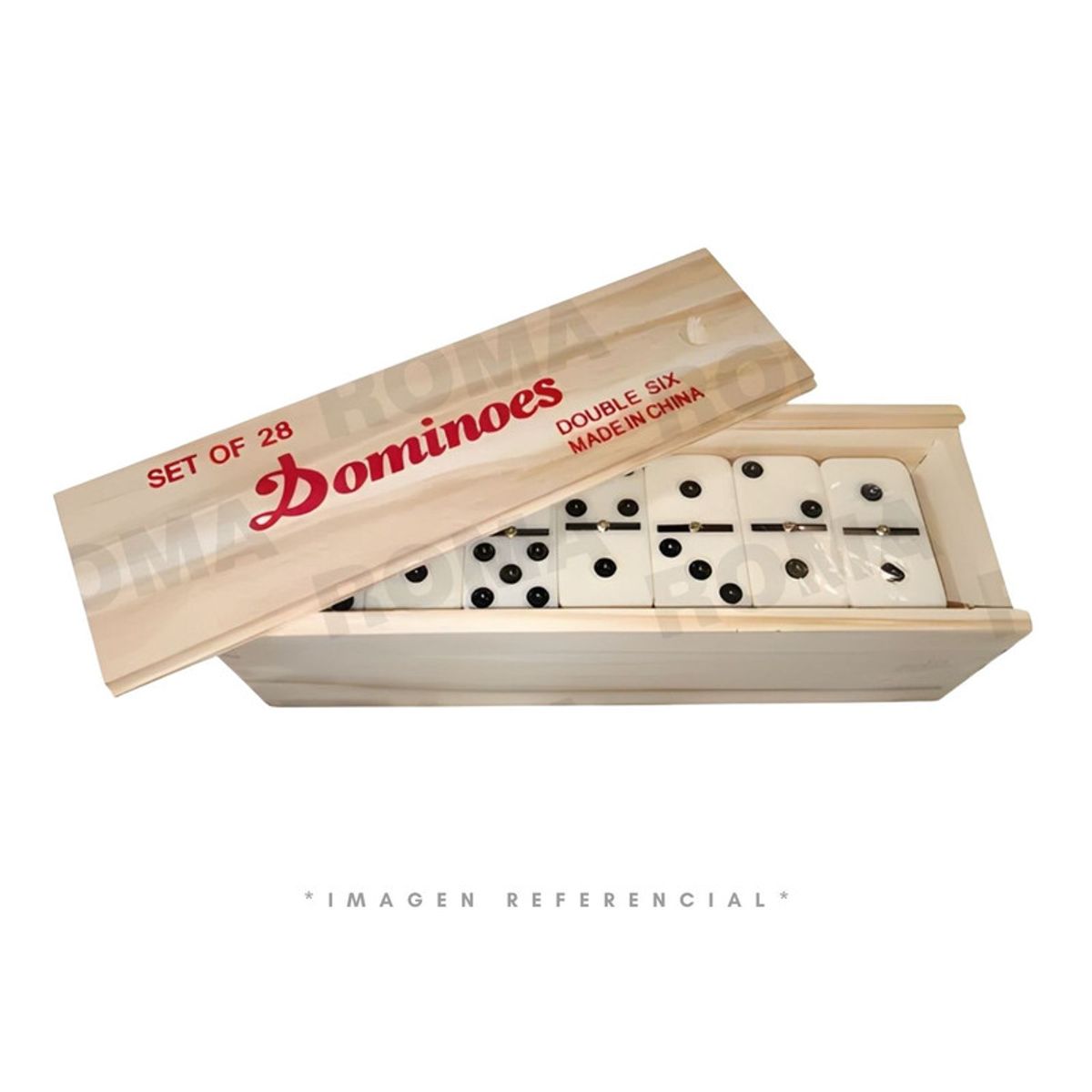GENERICO - ROMPECABEZA DOMINO DE MADERA GRANDE - JUEGO DIDÁCTICO