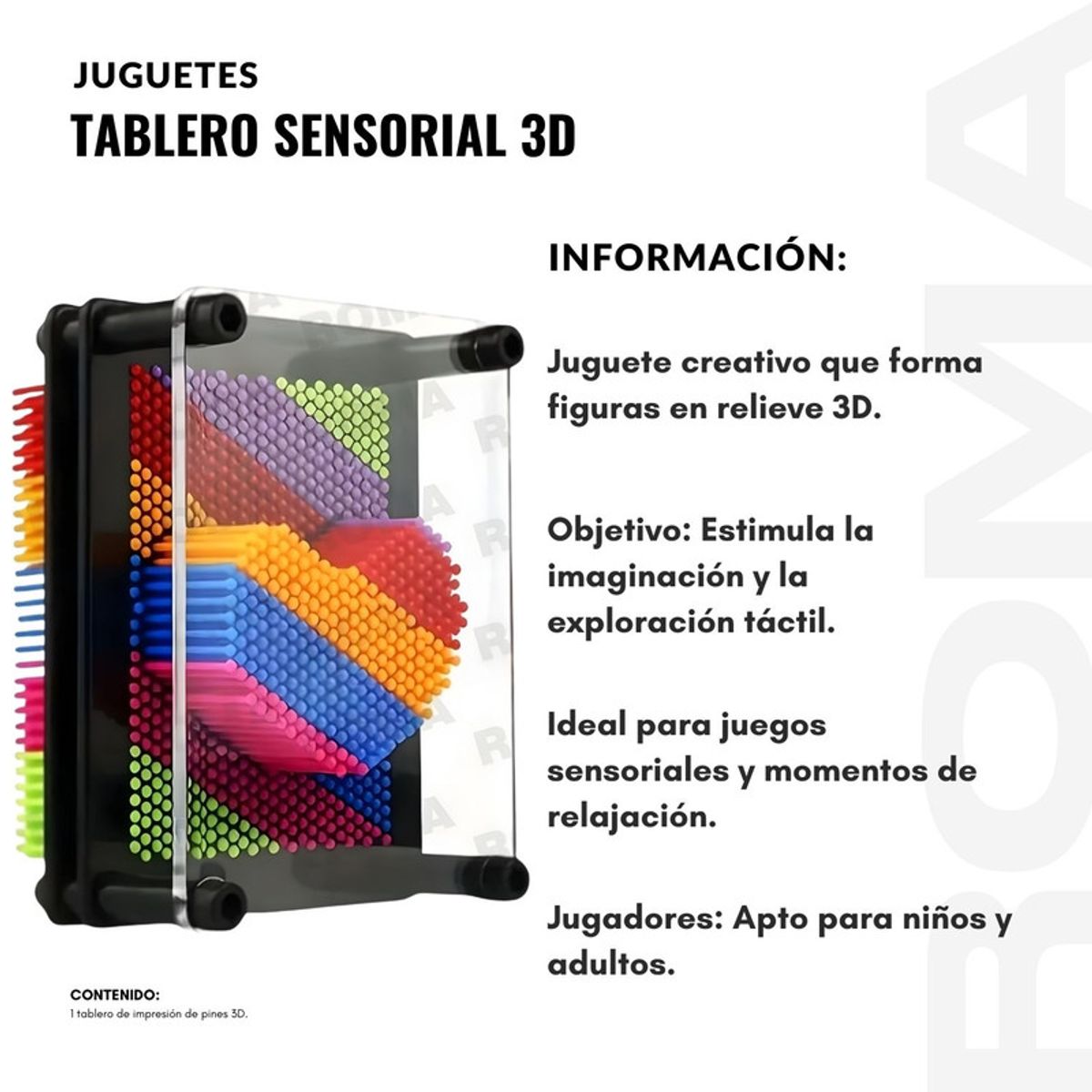 GENERICO - TABLERO SENSORIAL 3D - JUEGO DIDÁCTICO