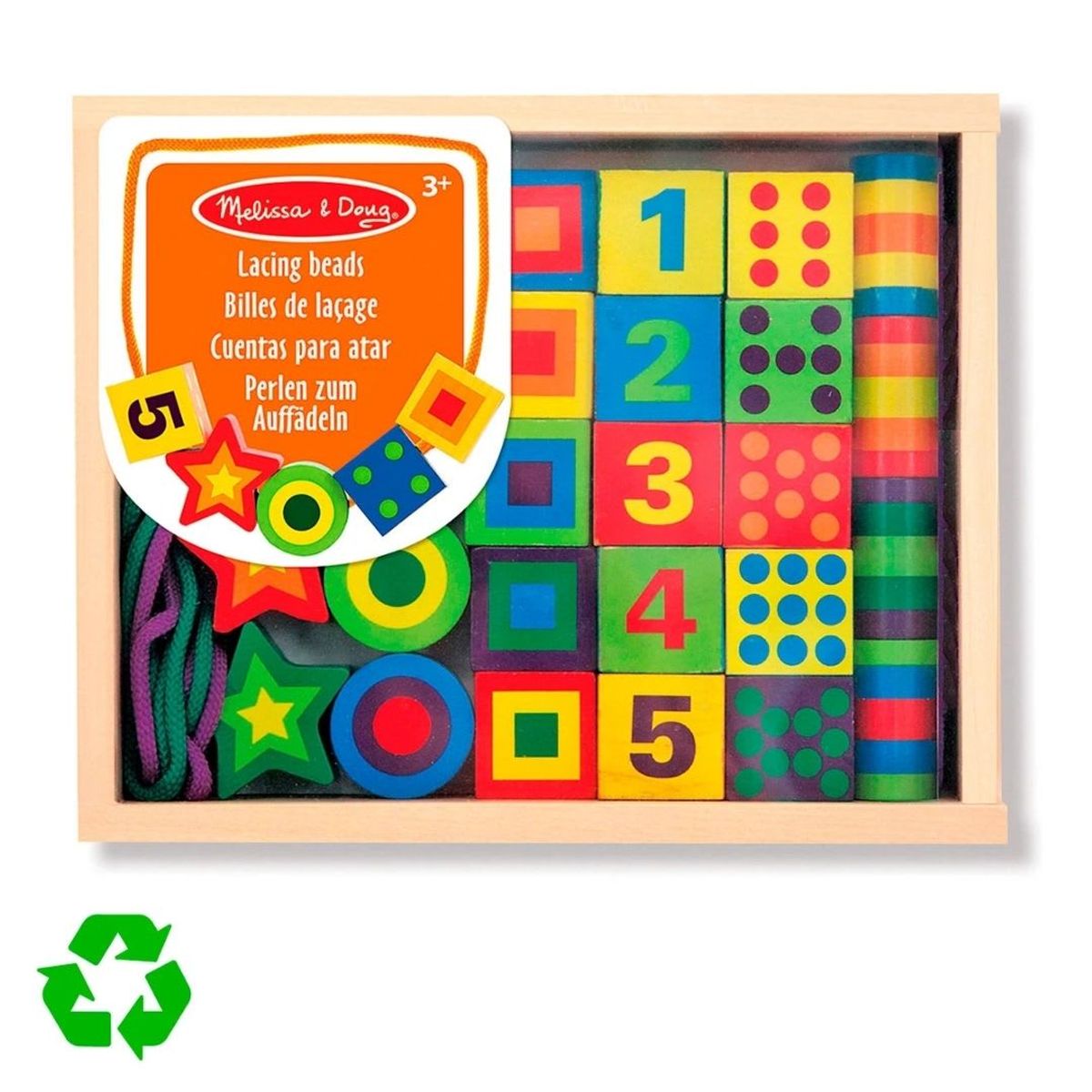 MELISSA & DOUG - Juego Didactico Encaje de Madera con Cordones Melissa & Doug
