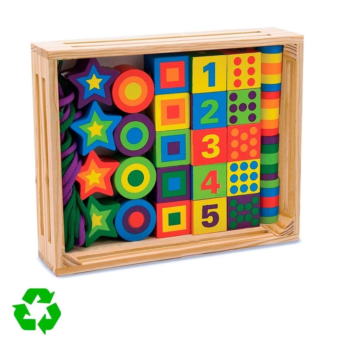 MELISSA & DOUG - Juego Didactico Encaje de Madera con Cordones Melissa & Doug