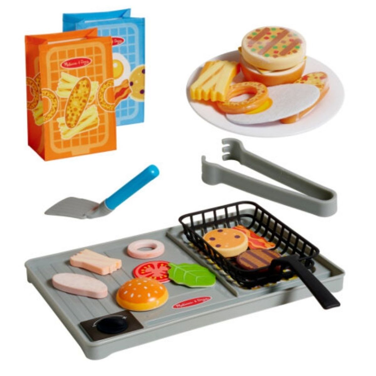MELISSA & DOUG - Set Cocina Voltea y Frie Didactico de Madera Melissa & Doug