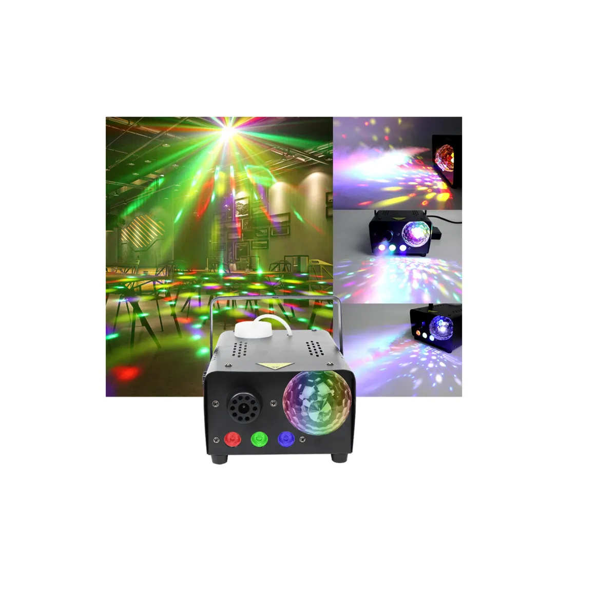 GENERICO - Maquina De Humo con Astro Luces Led Rgb + 1 BOTELLA Para Dj Escenario Fiesta eventos
