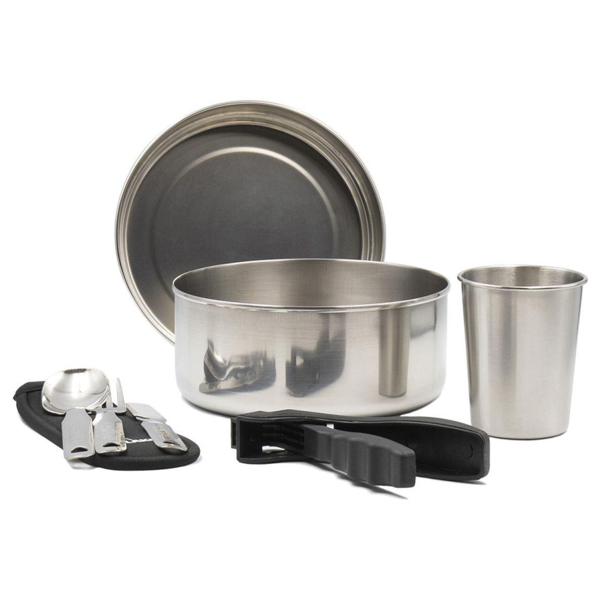 LAKEN - SET DE COCINA EN ACERO PARA 1 PERSONA CON CUBIERTO Y VASO - LAKEN