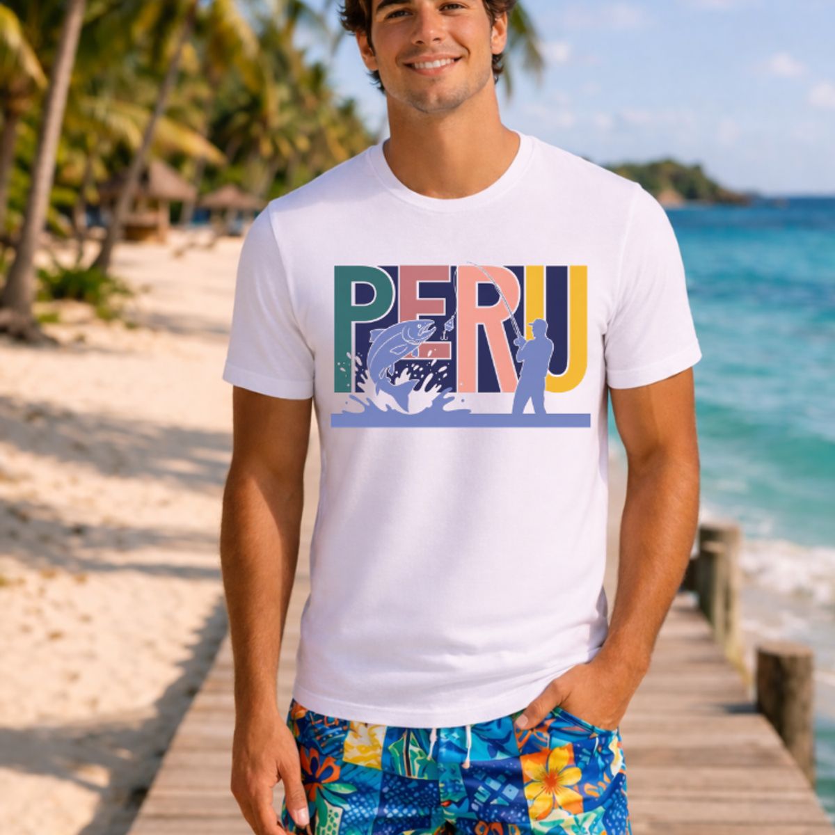 AQUA&MODA - Polo Clásico 100% Algodón Jersey 30-1 de Alta Calidad Tejido Fino Unisex AquaModa PERU Pesca PRUPCA3