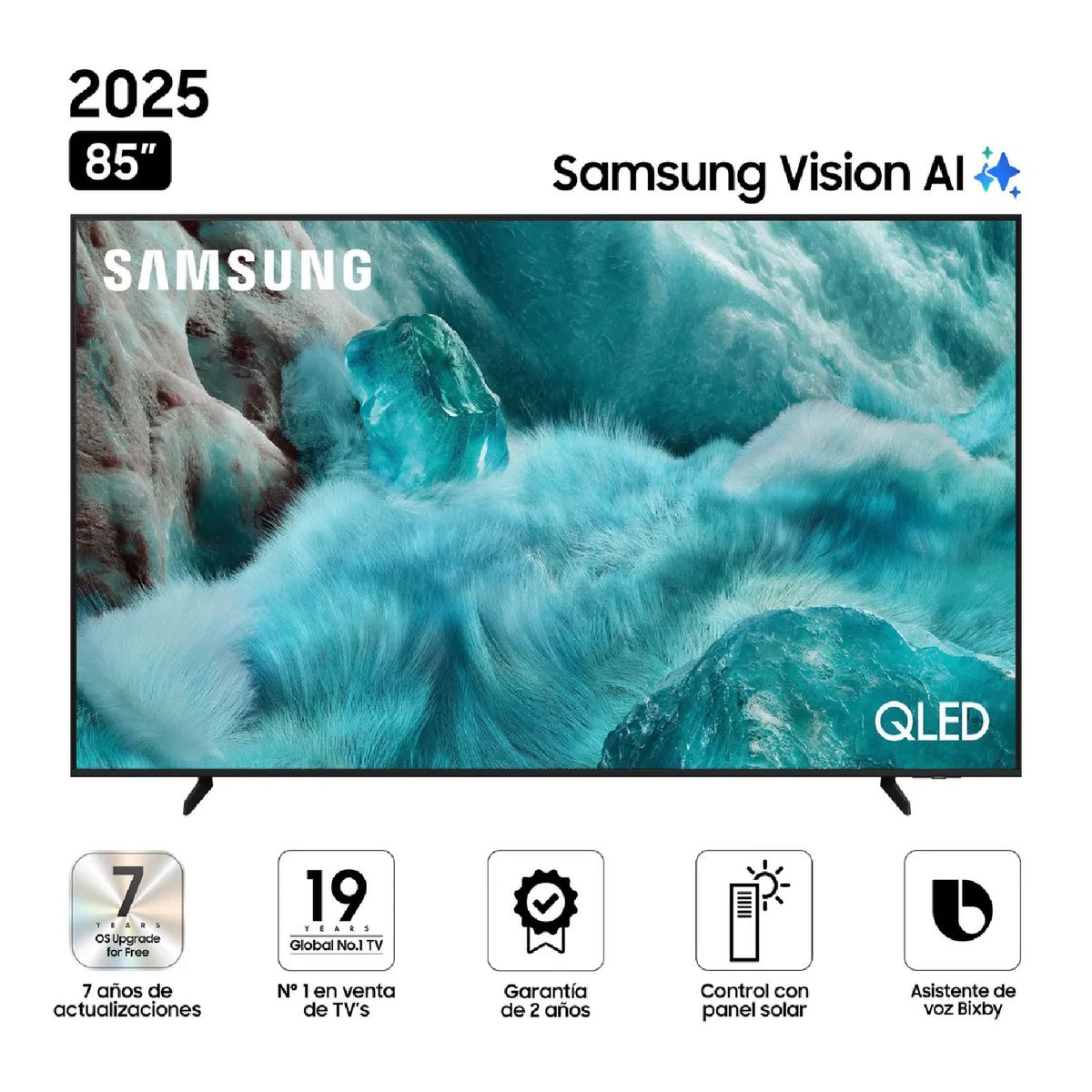 SAMSUNG - Televisor Samsung QLED 85 Visión AI Smart TV QN85Q7FAAGXPE Modelo 2025