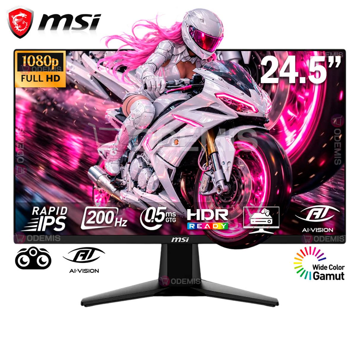 MSI - MONITOR MSI MAG 255F E20, 24.5 RAPID IPS, FHD, 200Hz, 0.5ms, FreeSync