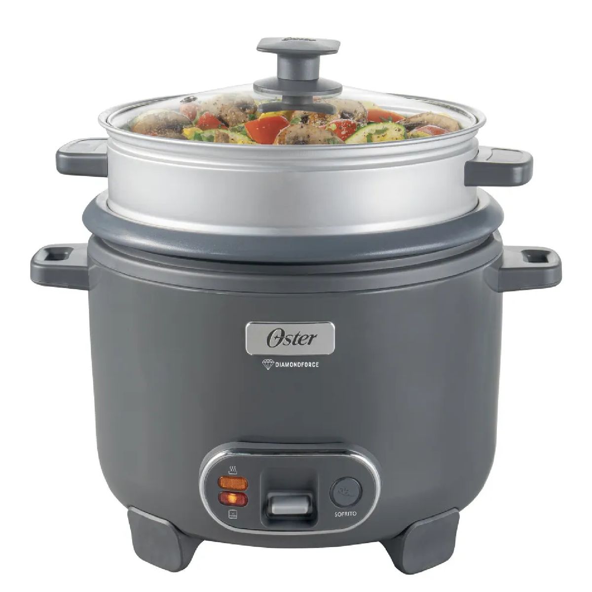 OSTER - Olla Arrocera Oster CKSTRC12DFSKE 2.2L con Vaporera y Función Sofrito - Gris