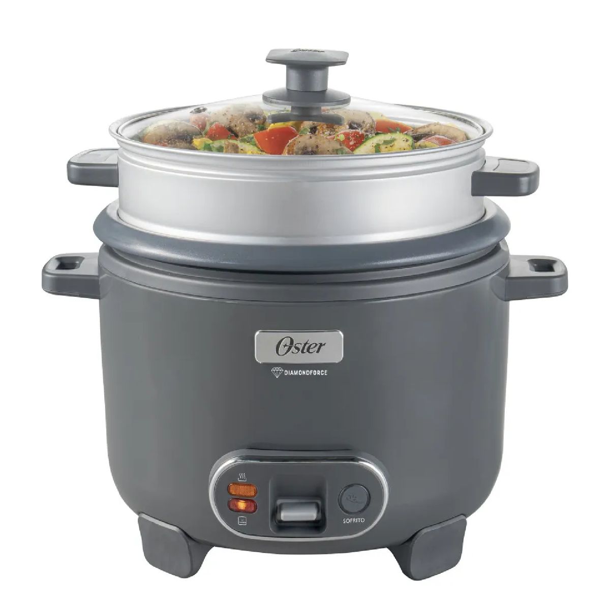 OSTER - Olla Arrocera Oster CKSTRC12DFSKE 2.2L con Vaporera y Función Sofrito - Gris