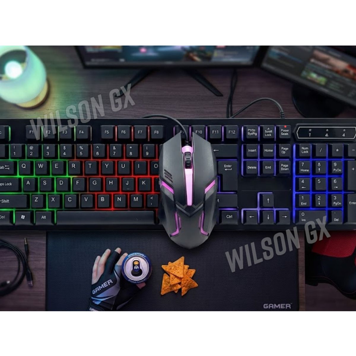 SEISA - Kit Teclado Y Mouse Gamer Retroiluminado RGB Cable USB PC Laptop