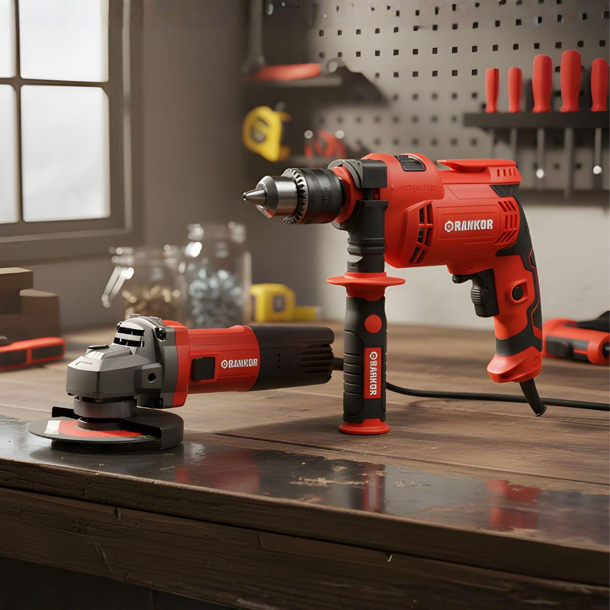 RANKOR - Taladro percutor 750W + Amoladora 950W Rankor
