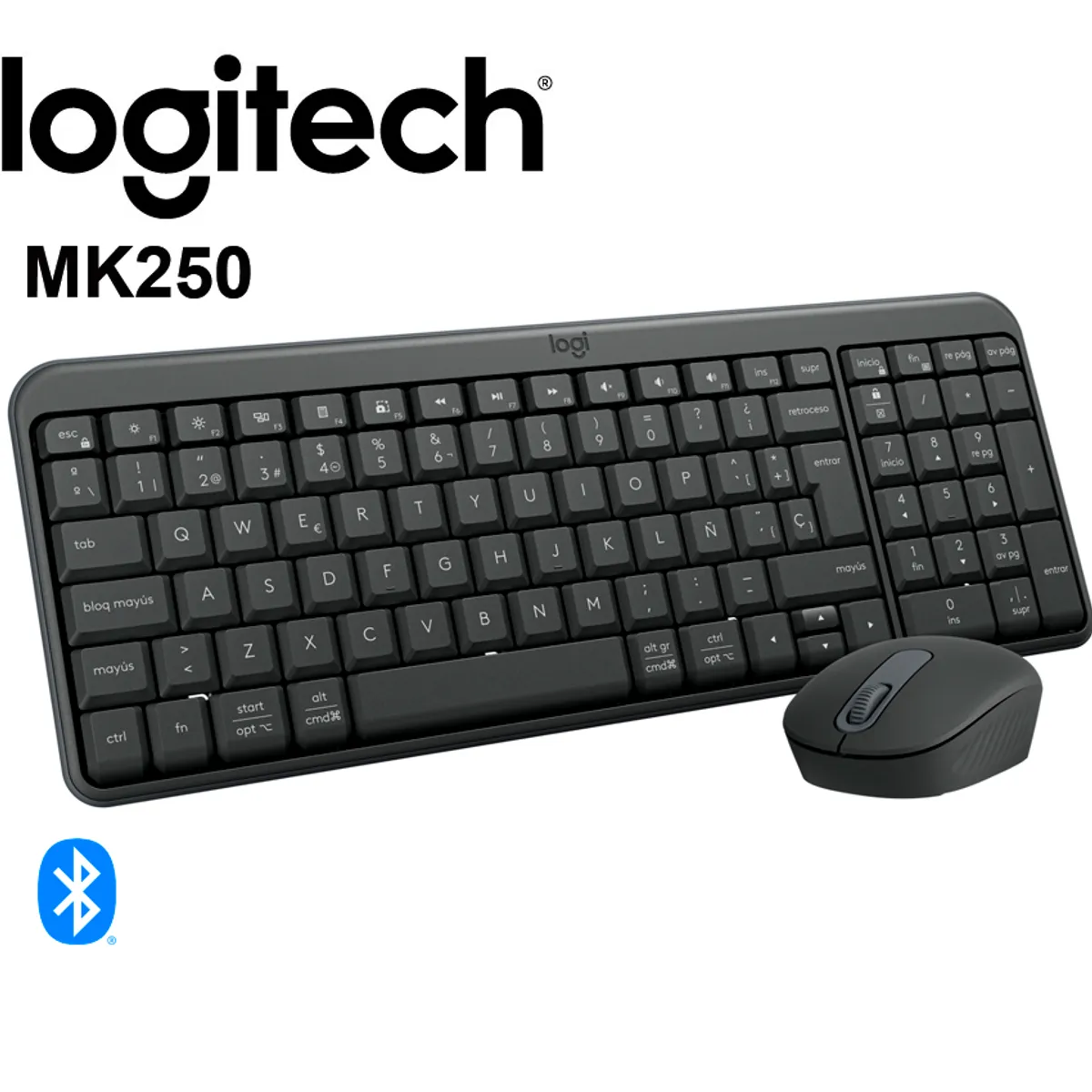 LOGITECH - Combo Teclado y Mouse Bluetooth Logitech MK250 Compacto