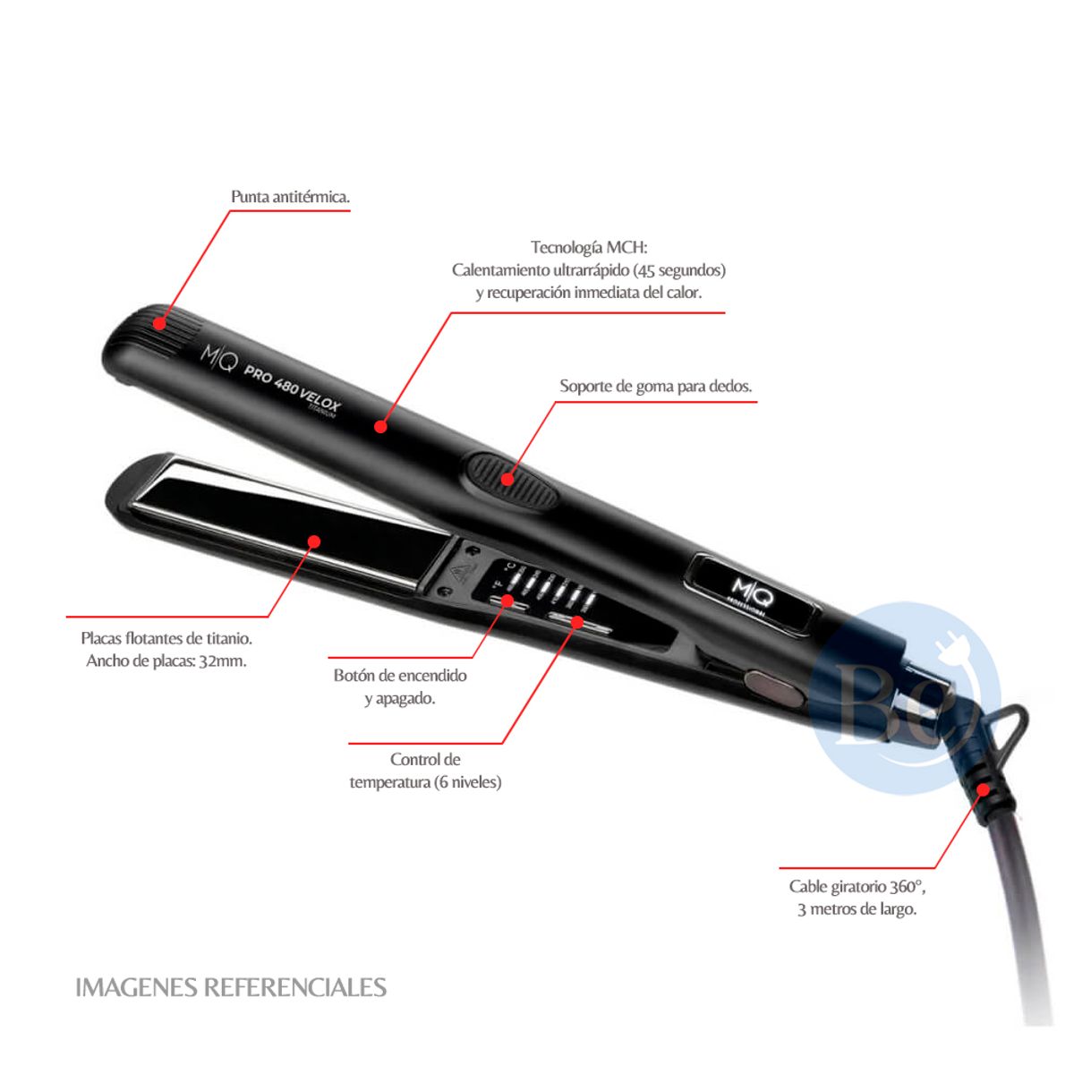 MQ PROFESIONAL - Alisadora MQ Professional PRO 480 Velox Titanium
