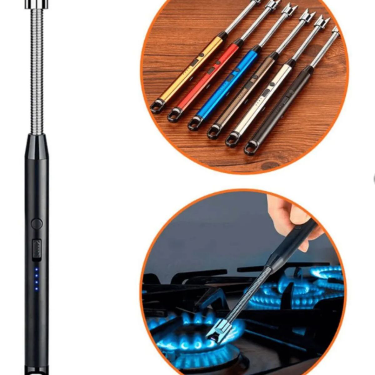 CLN TECH - Encendedor eléctrico de cocina recargable USB Color Aleatorio