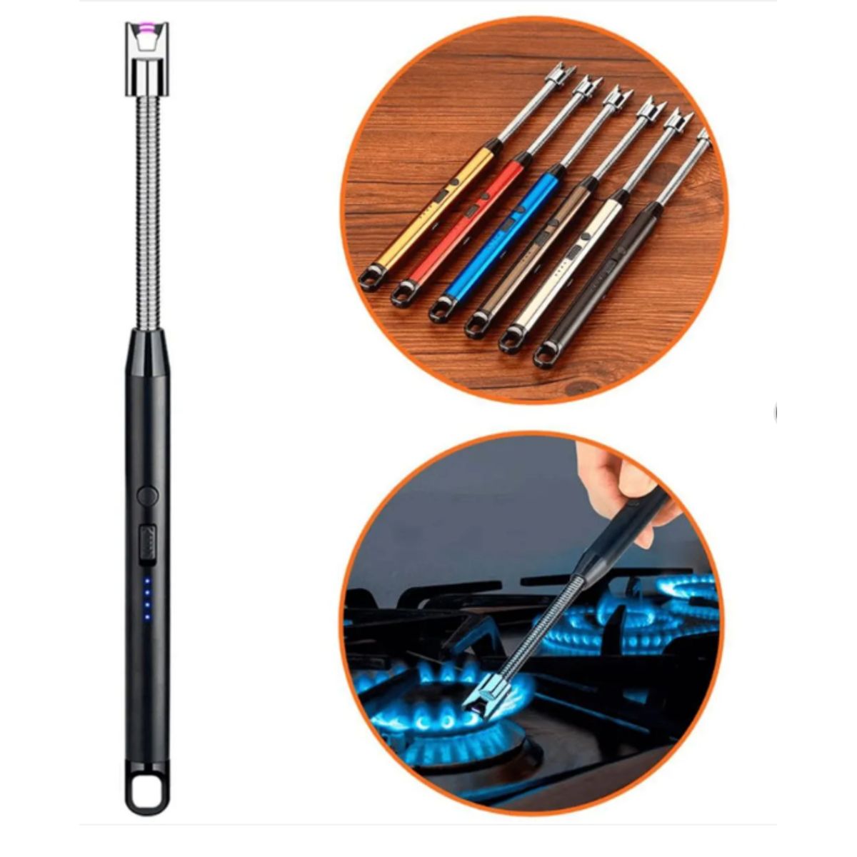 CLN TECH - Encendedor eléctrico de cocina recargable USB Color Aleatorio