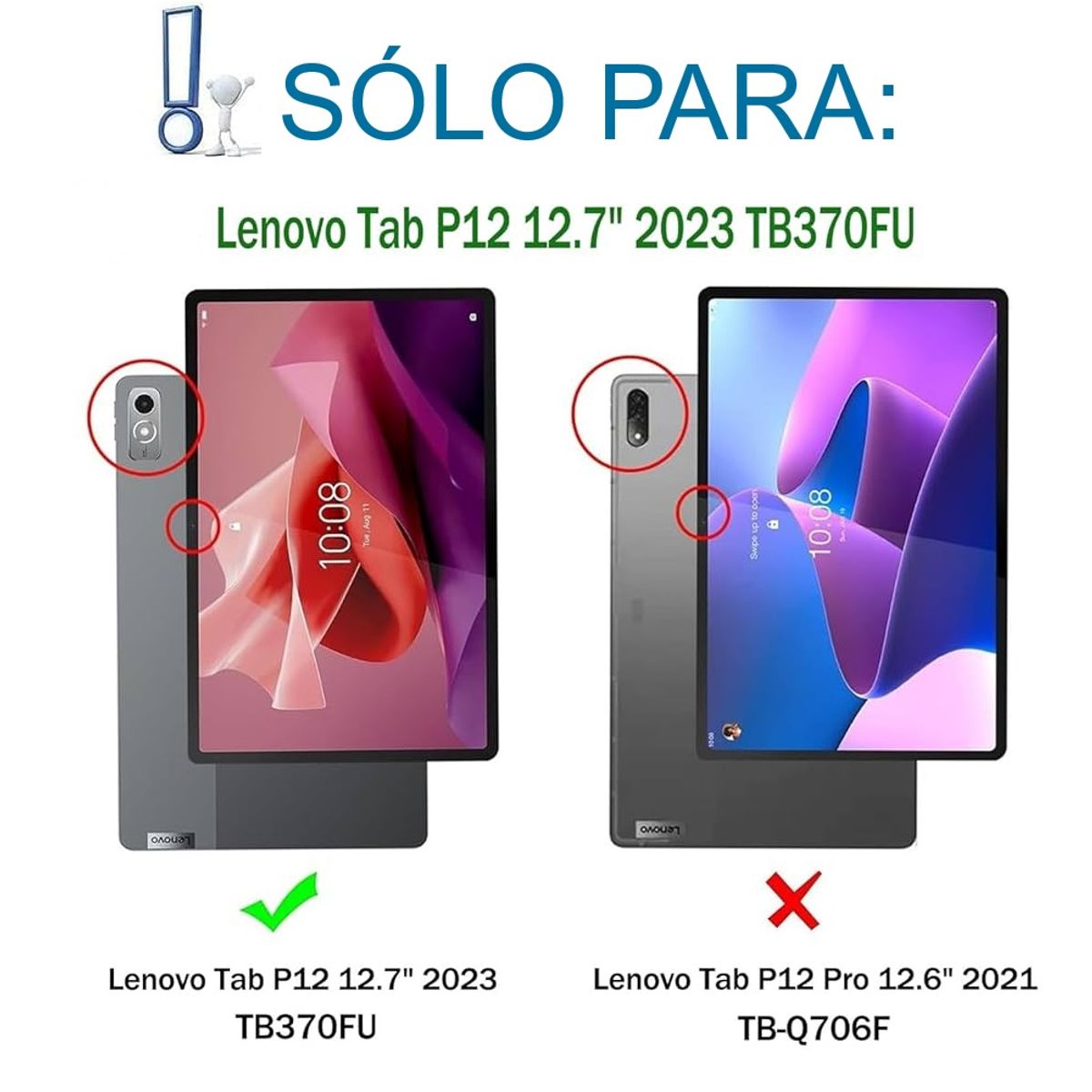 GENERICO - Mica de Vidrio Templado + Lapiz tactil Plata para Lenovo Tab P12 12.7" 2023 TB370FU