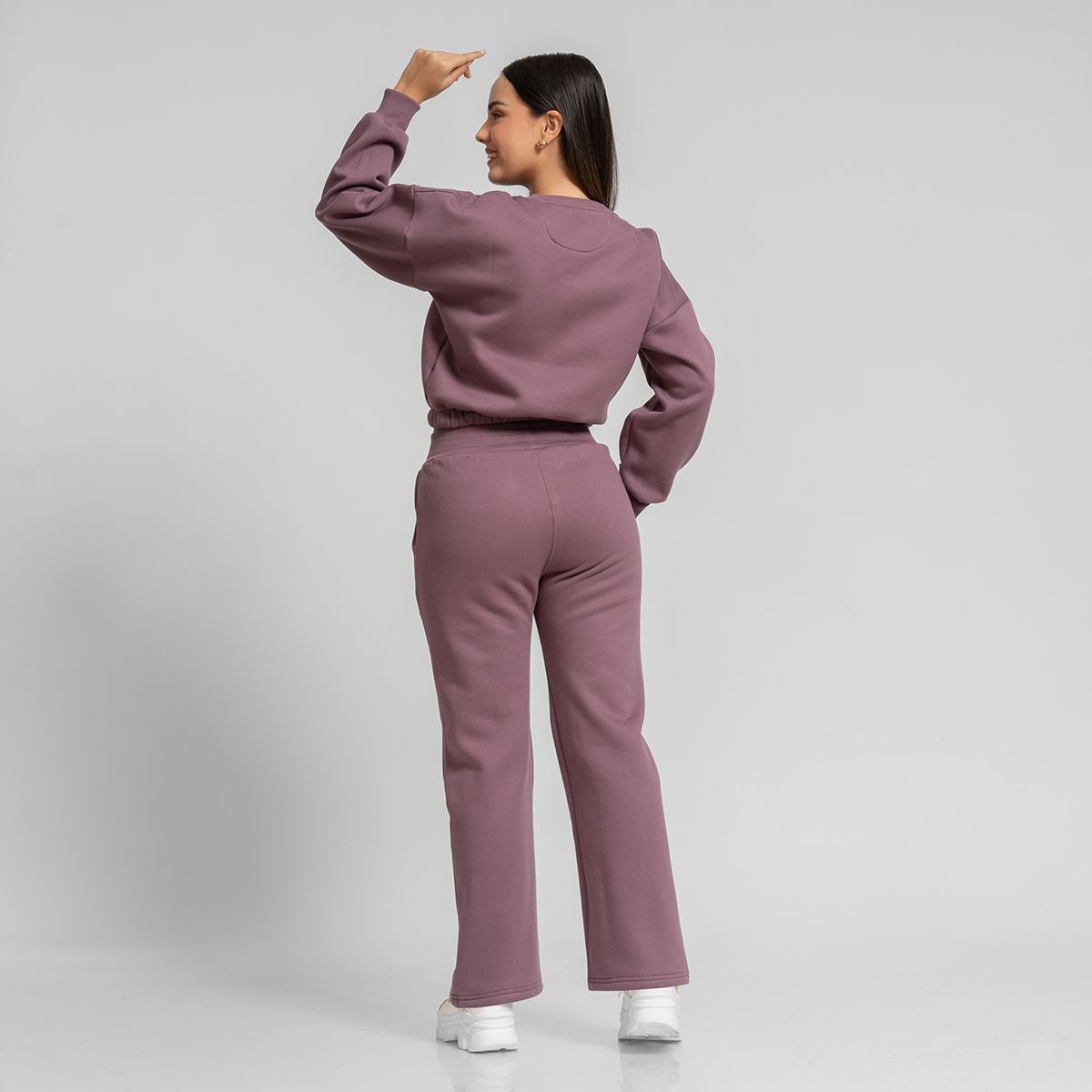 ONHUL - Conjunto buzo polera y jogger palazzo morado para mujer