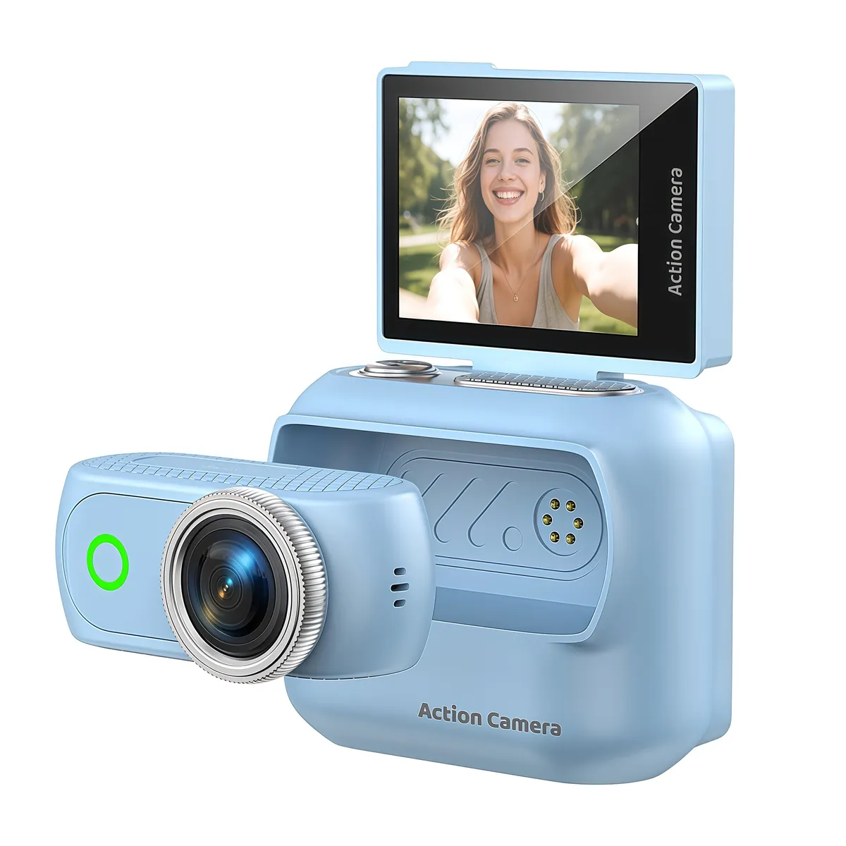 RENVMEXY - Cámara Acción Magnética 1080p  Pantalla Girable  WiFi  Estabilización  Envío Rápido