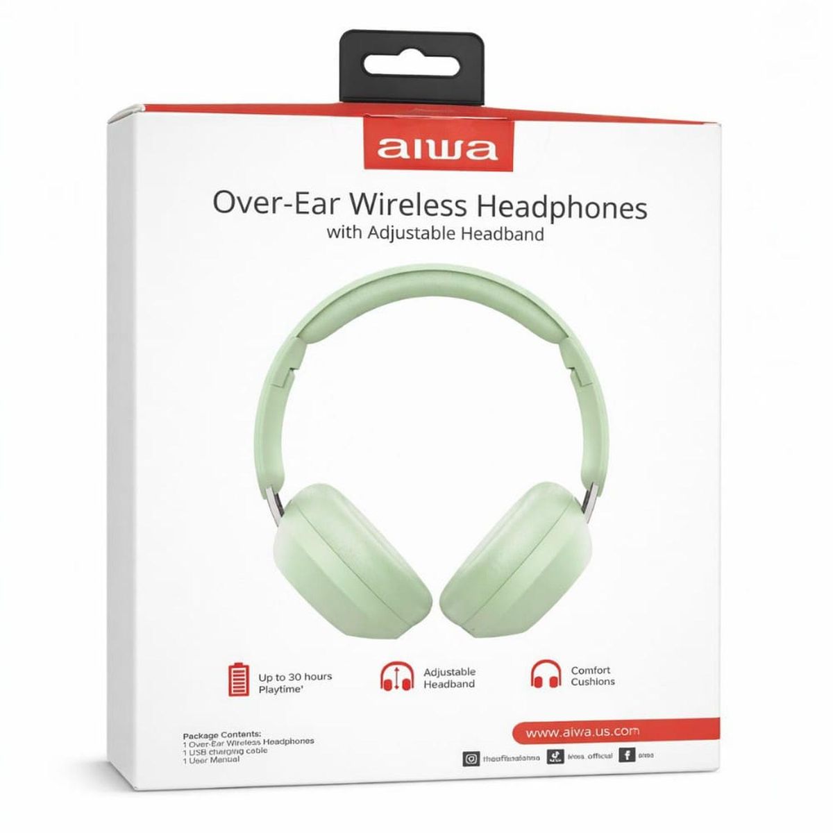 AIWA - AUDÍFONOS BLUETOOTH AIWA VERDE AGUA DE ADULTO