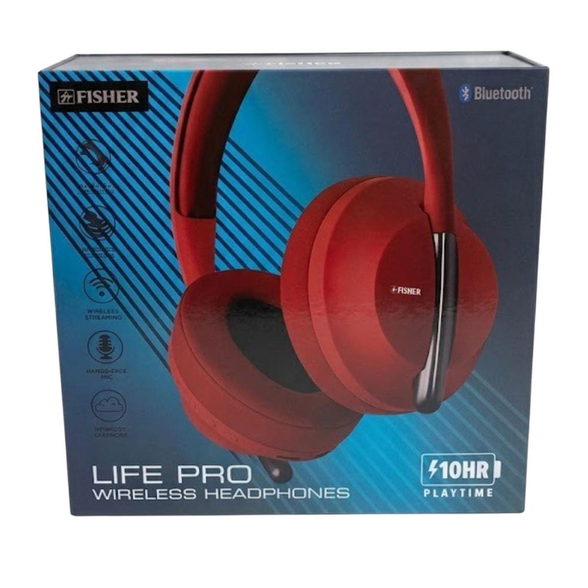 GENERICO - AUDÍFONOS BLUETOOTH FISHER ROJO ADULTO