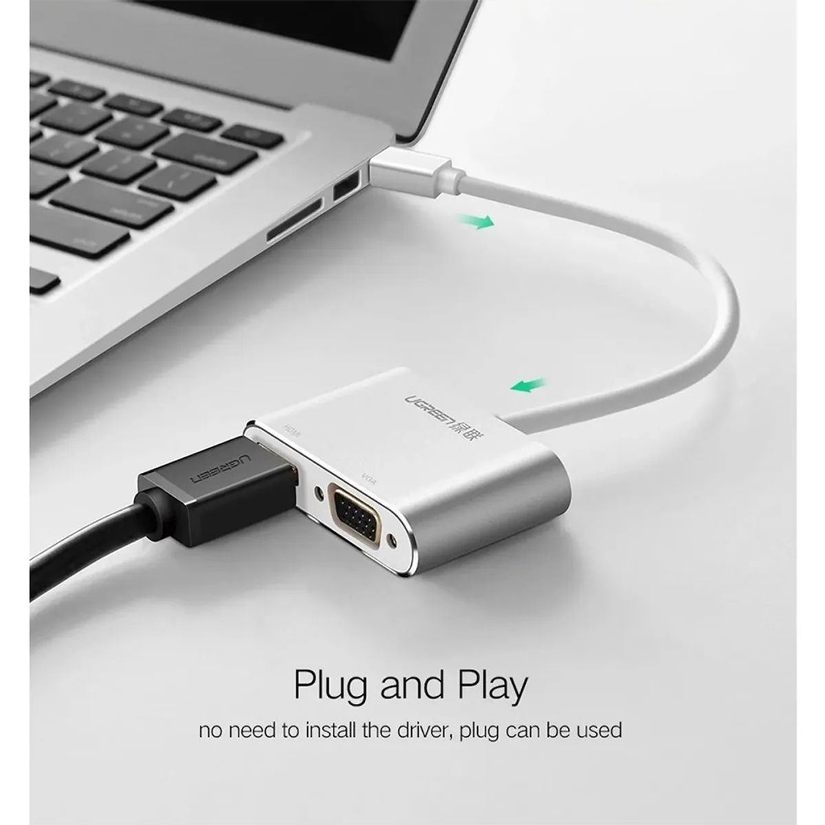 UGREEN - Adaptador UGREEN Mini DisplayPort a HDMI + VGA 4K Conversor de Video 2 en 1