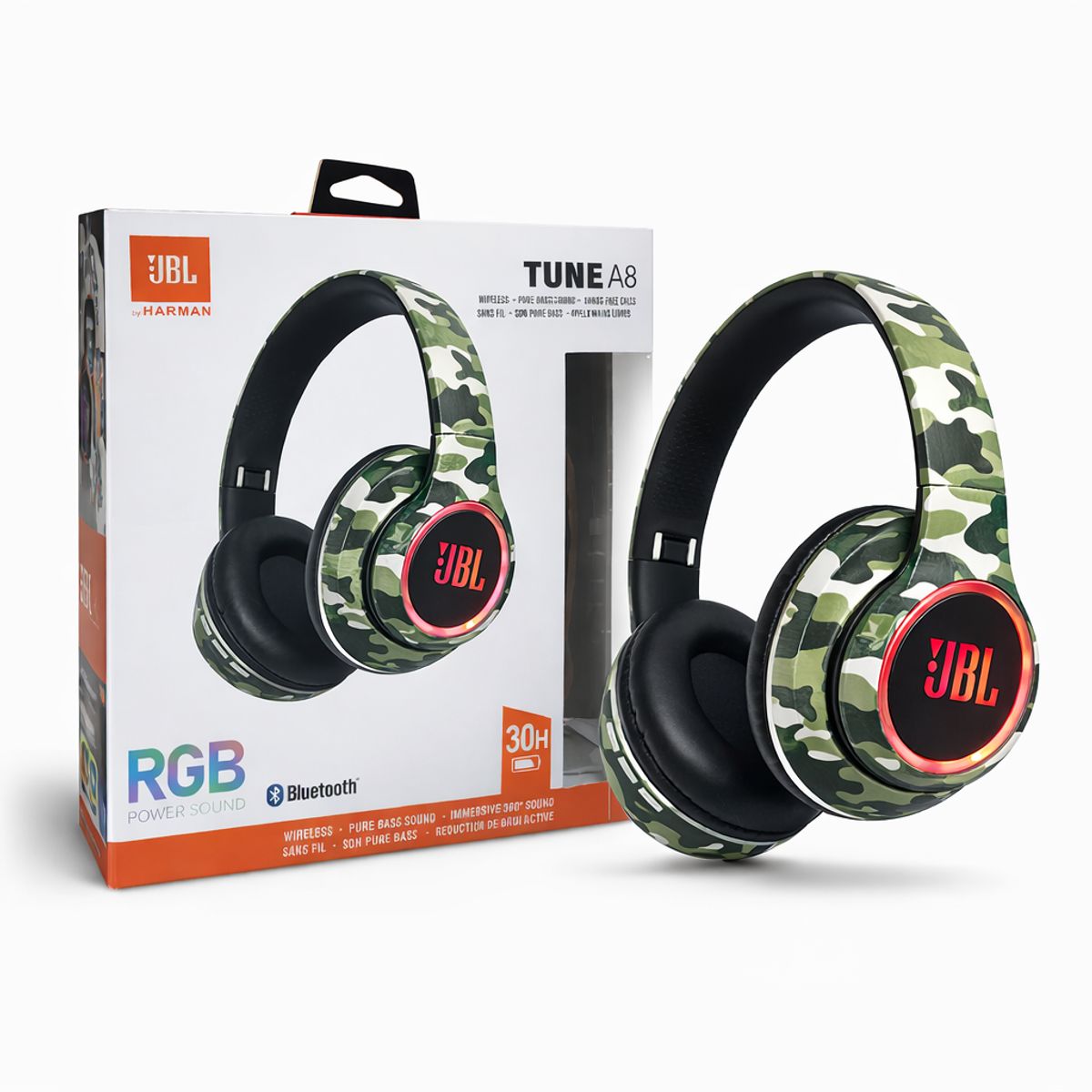 OEM - Audífonos Bluetooth Wireless Camuflaje Verde