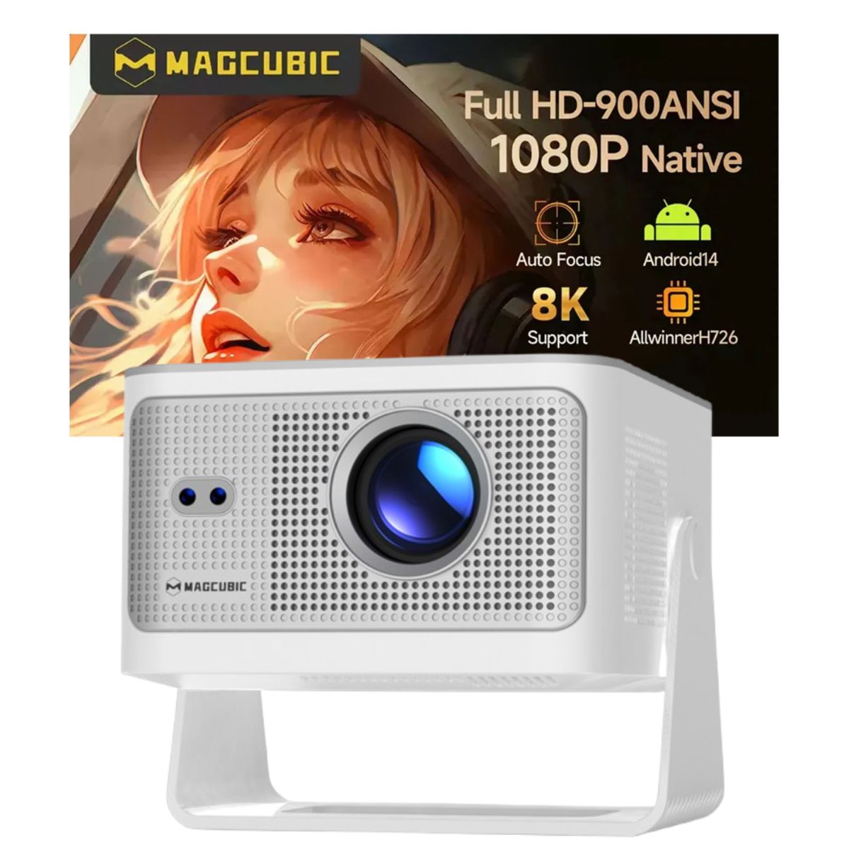 GENERICO - Proyector Hy350 Max Magcubic 8K AutoFocus MagisTV Android13 2026