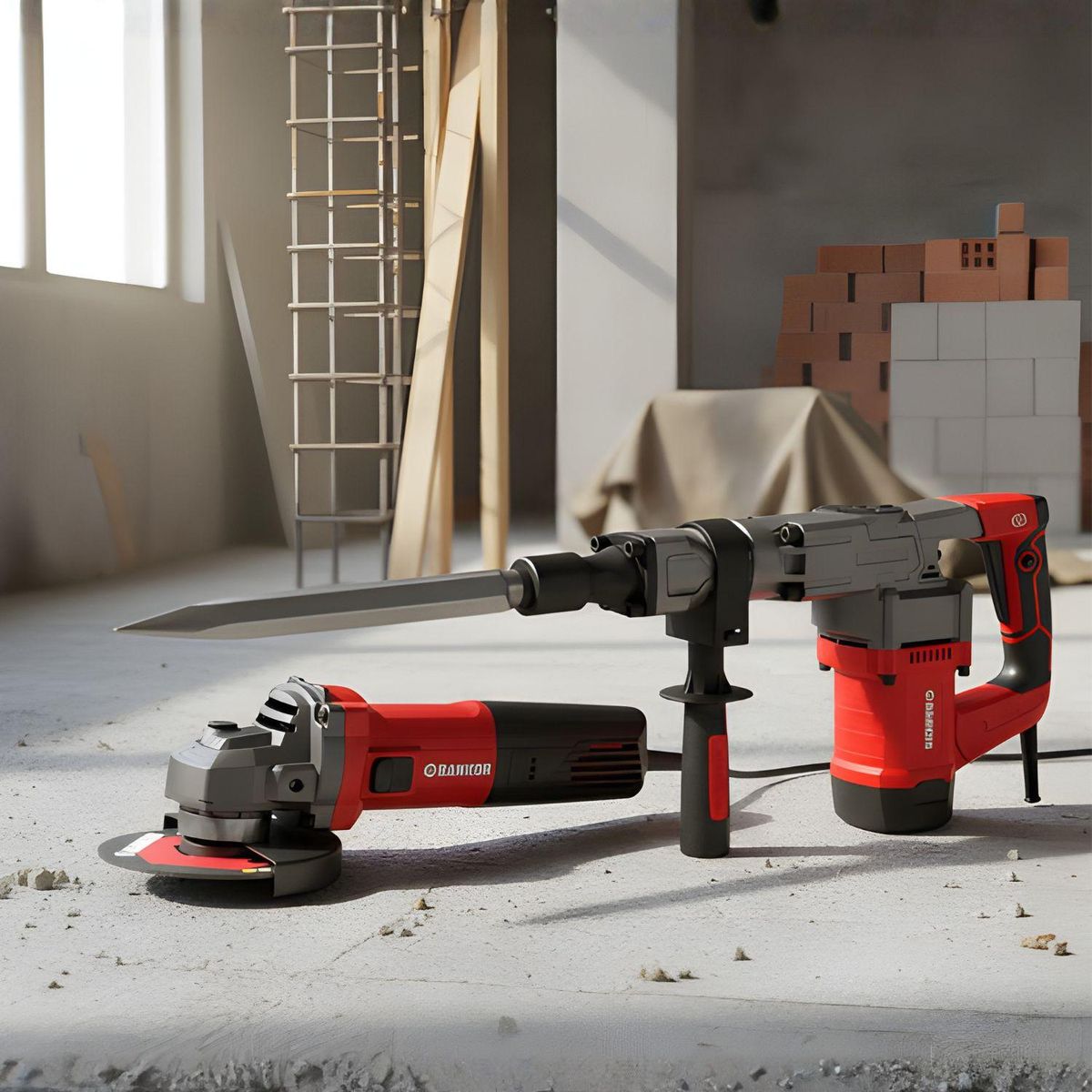 RANKOR - Martillo Demoledor 1300w + Amoladora 950w Rankor