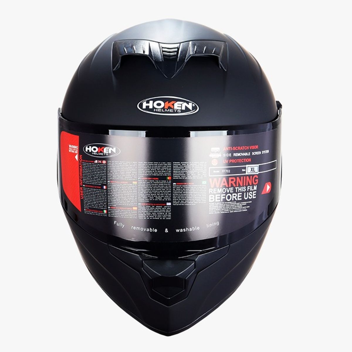 GENERICO - CASCO HOKEN FF-702 NEGRO CON DOBLE VISOR OSCURO ¨ORIGINAL®¨