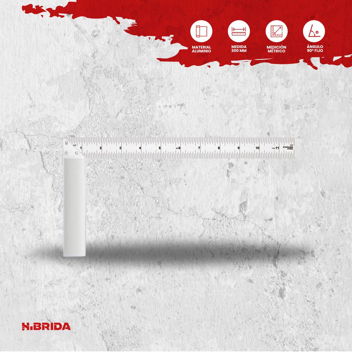 GENERICO - Escuadra Angulo Recto 9° De 12 Wadfow