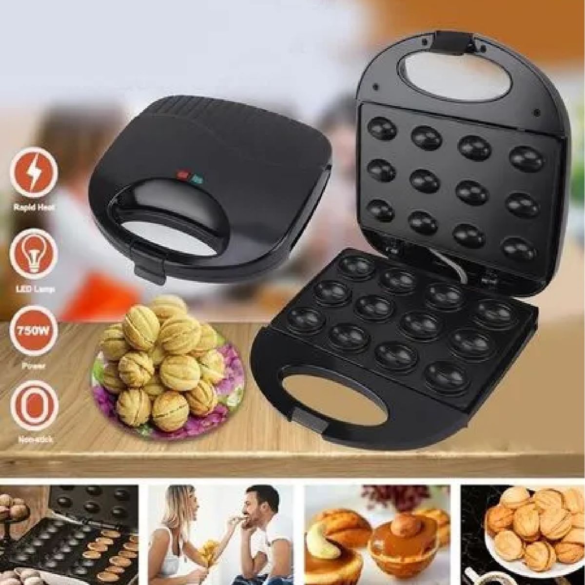 GENERICO - Máquina Horno Portátil para Hacer Galletas de Nuez Nut Maker