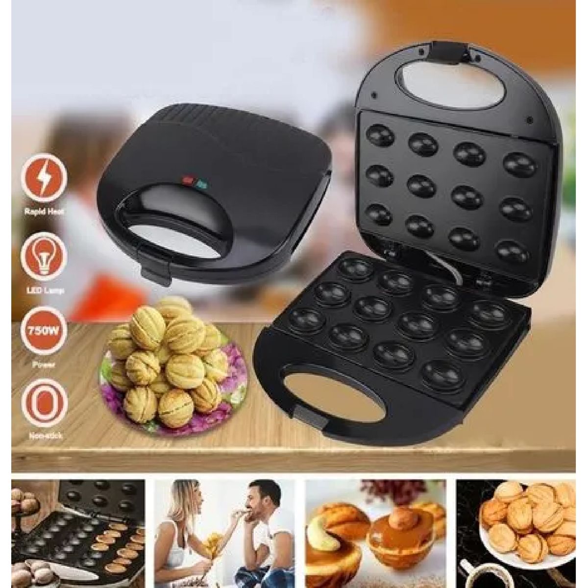 GENERICO - Máquina Horno Portátil para Hacer Galletas de Nuez Nut Maker