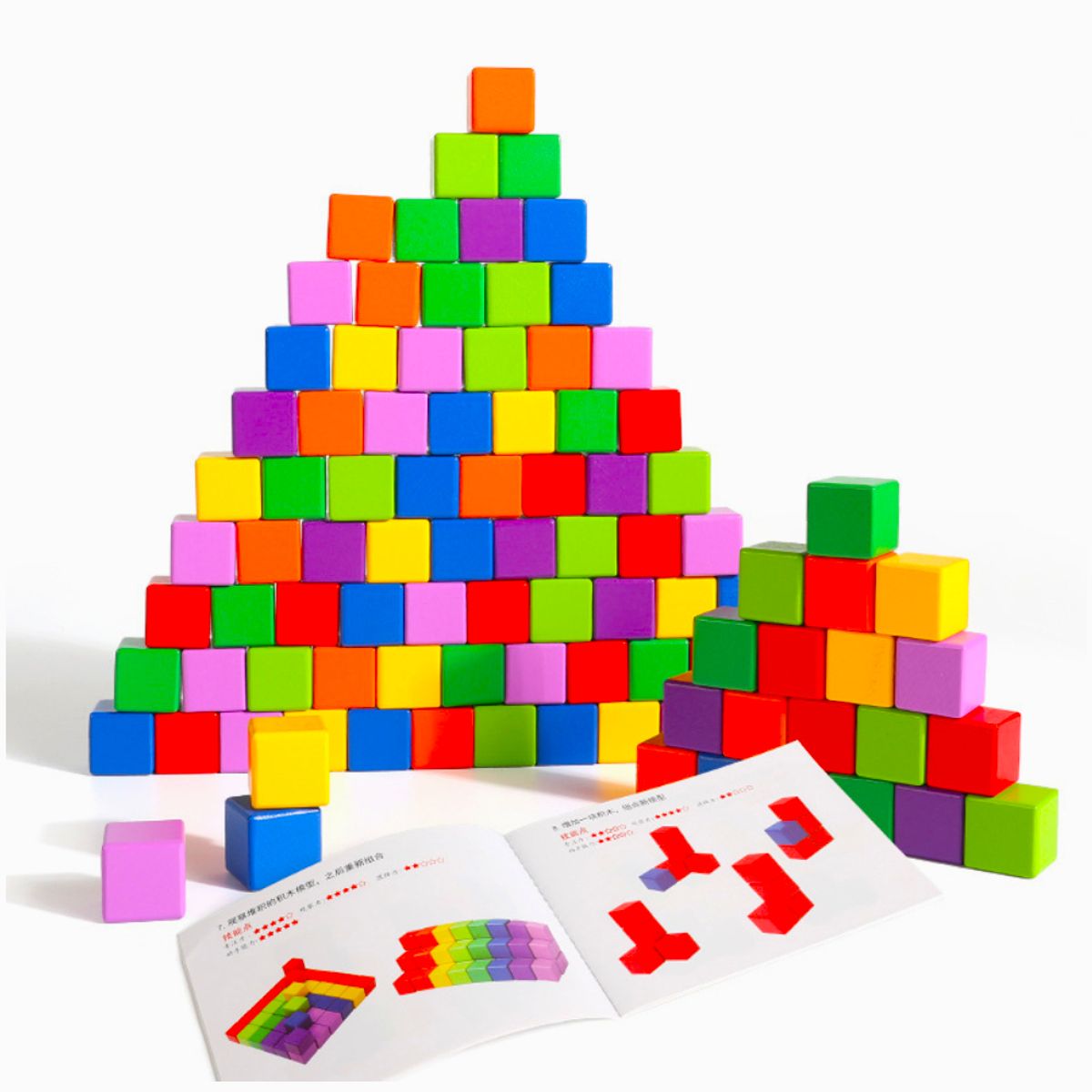 GENERICO - 100 Cubitos de Construcción Didácticos Bloques de Colores para Niños