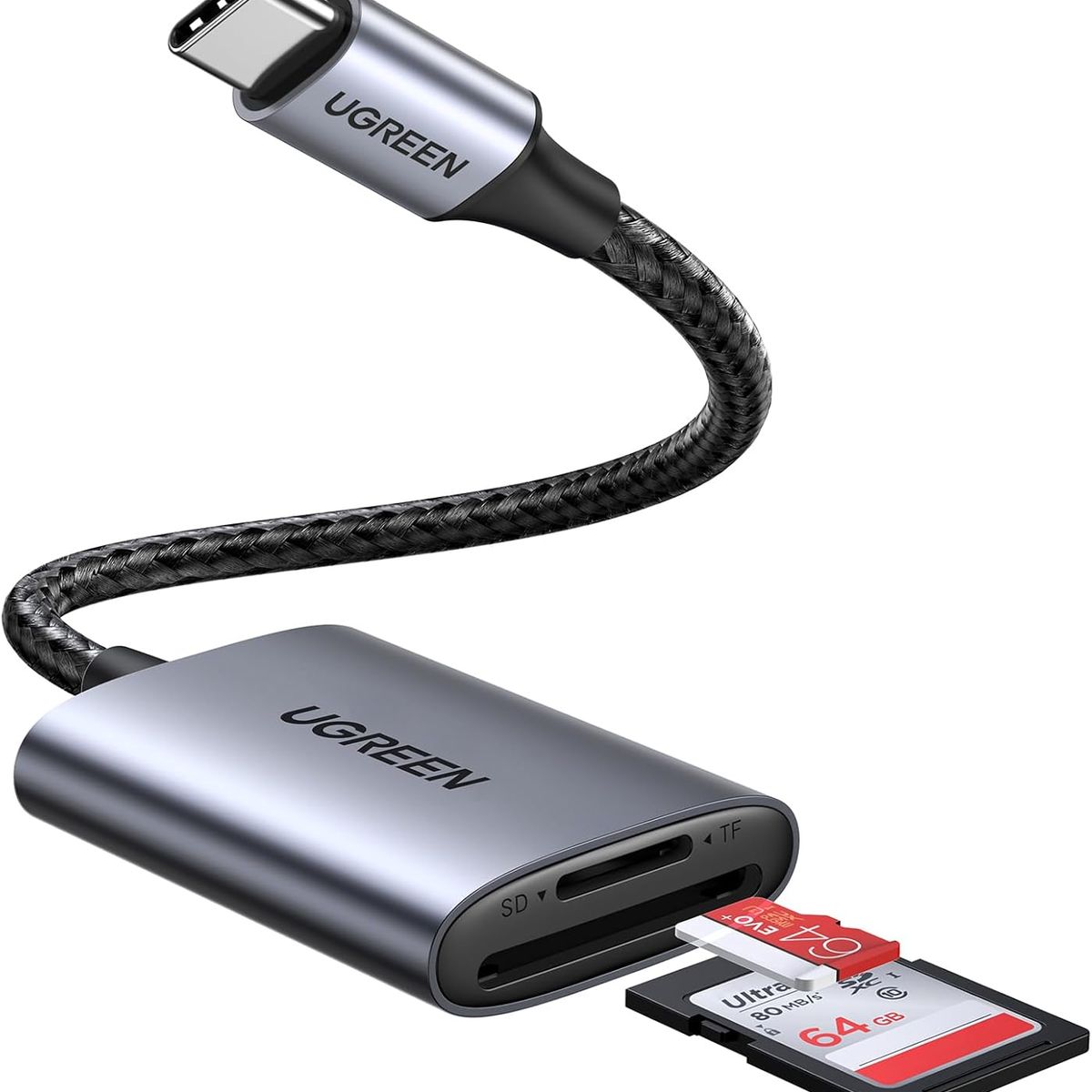 UGREEN - UGREEN Lector de tarjetas de memoria Usb-C para tarjetas Micro SD Y TFT Aluminio CM401