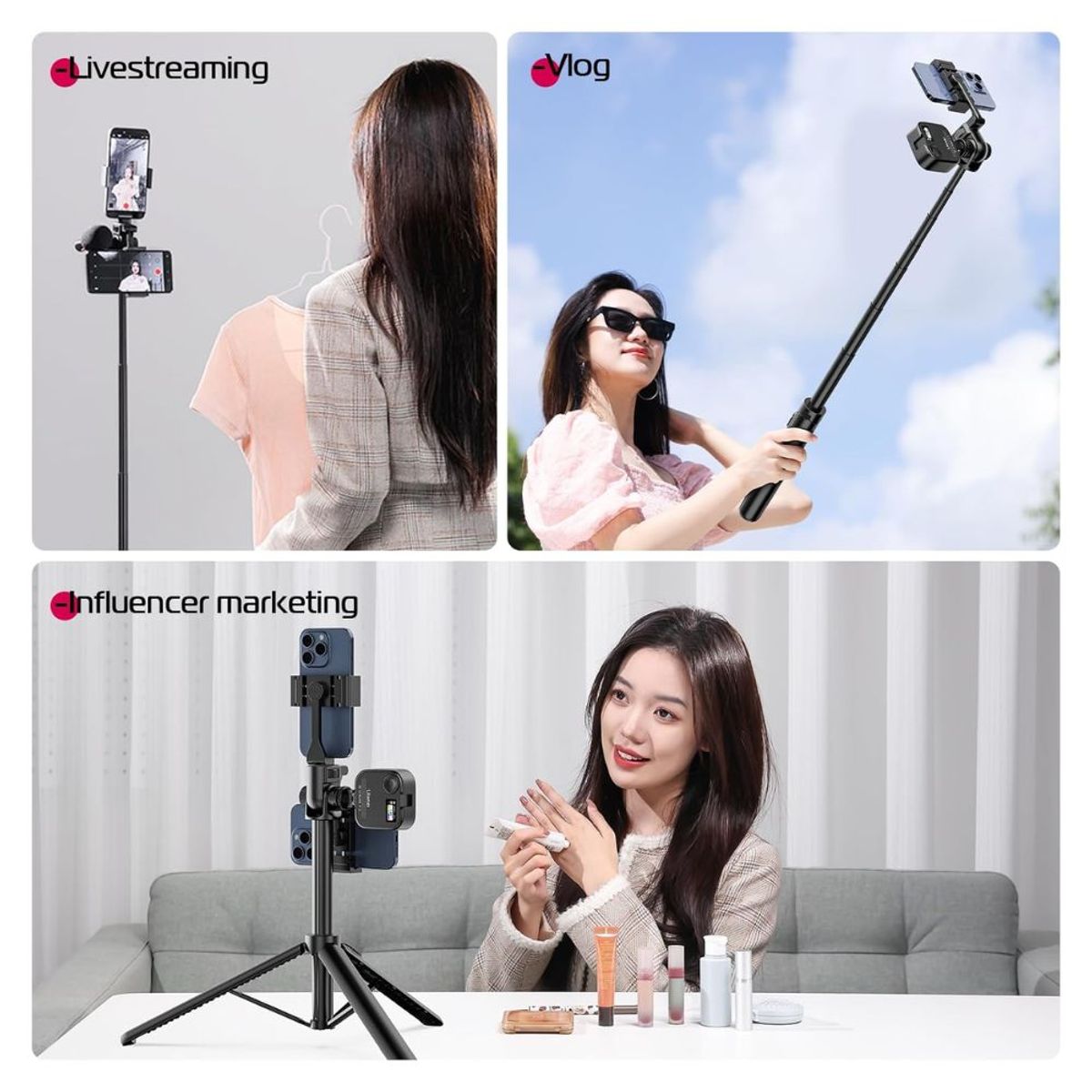 ULANZI - Trípode Ulanzi MT-70 para dos celulares