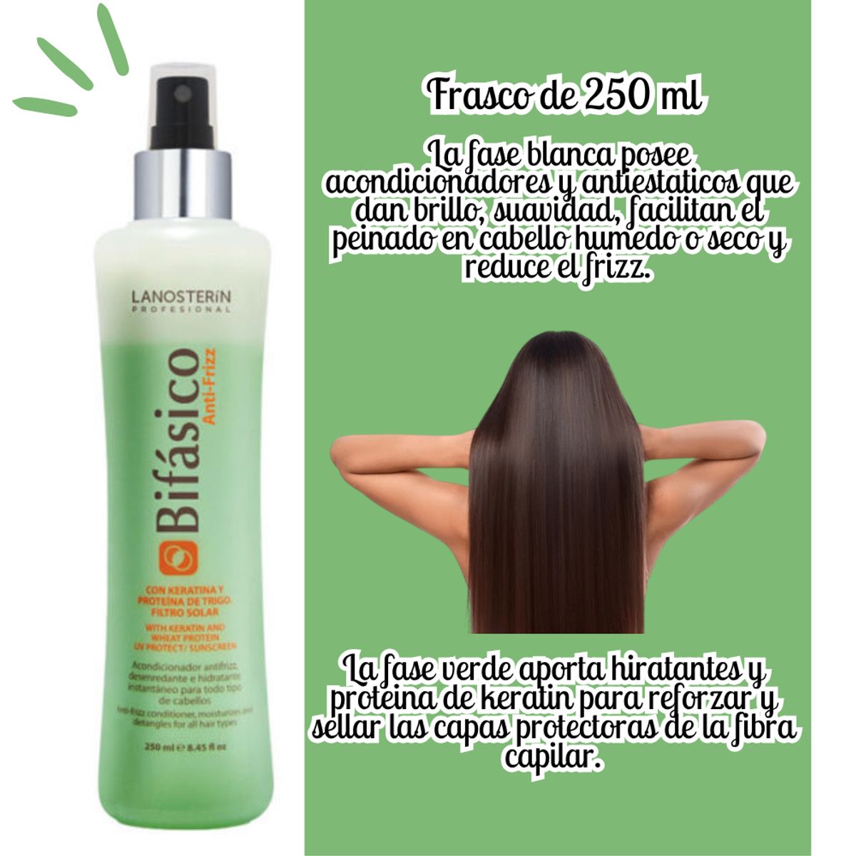LANOSTERIN - Bifasico Anti-Frizz - Frasco 250 ML
