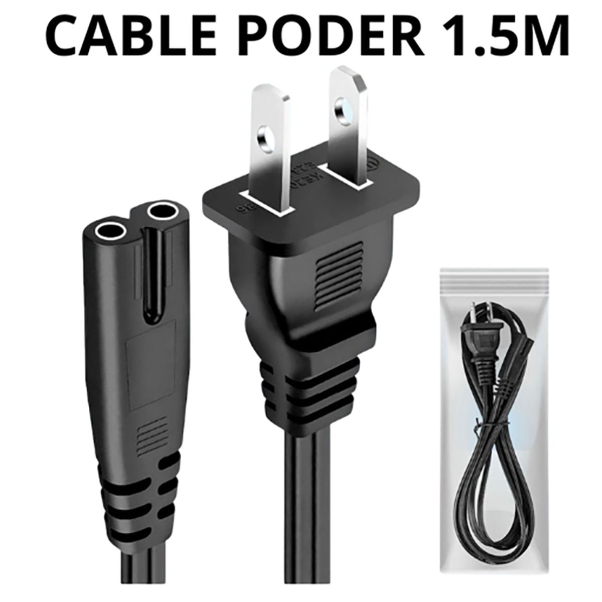 OEM - Cable De Poder Tipo 8 Universal 1.5 Metros
