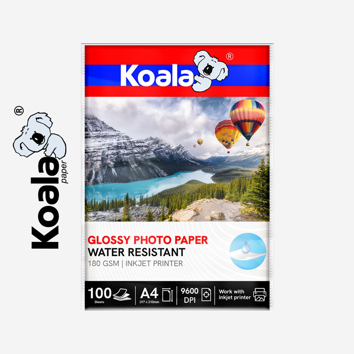 KOALA - Papel Fotográfico Glossy A4 - 180gr - KOALA x 100 unidades