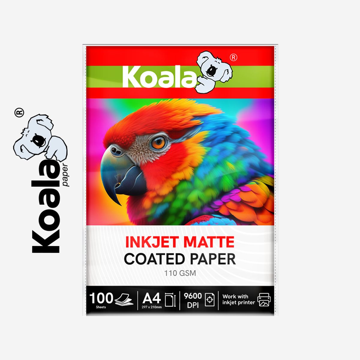 KOALA - Papel Fotográfico Mate A4 - 110gr - KOALA x 100 unidades
