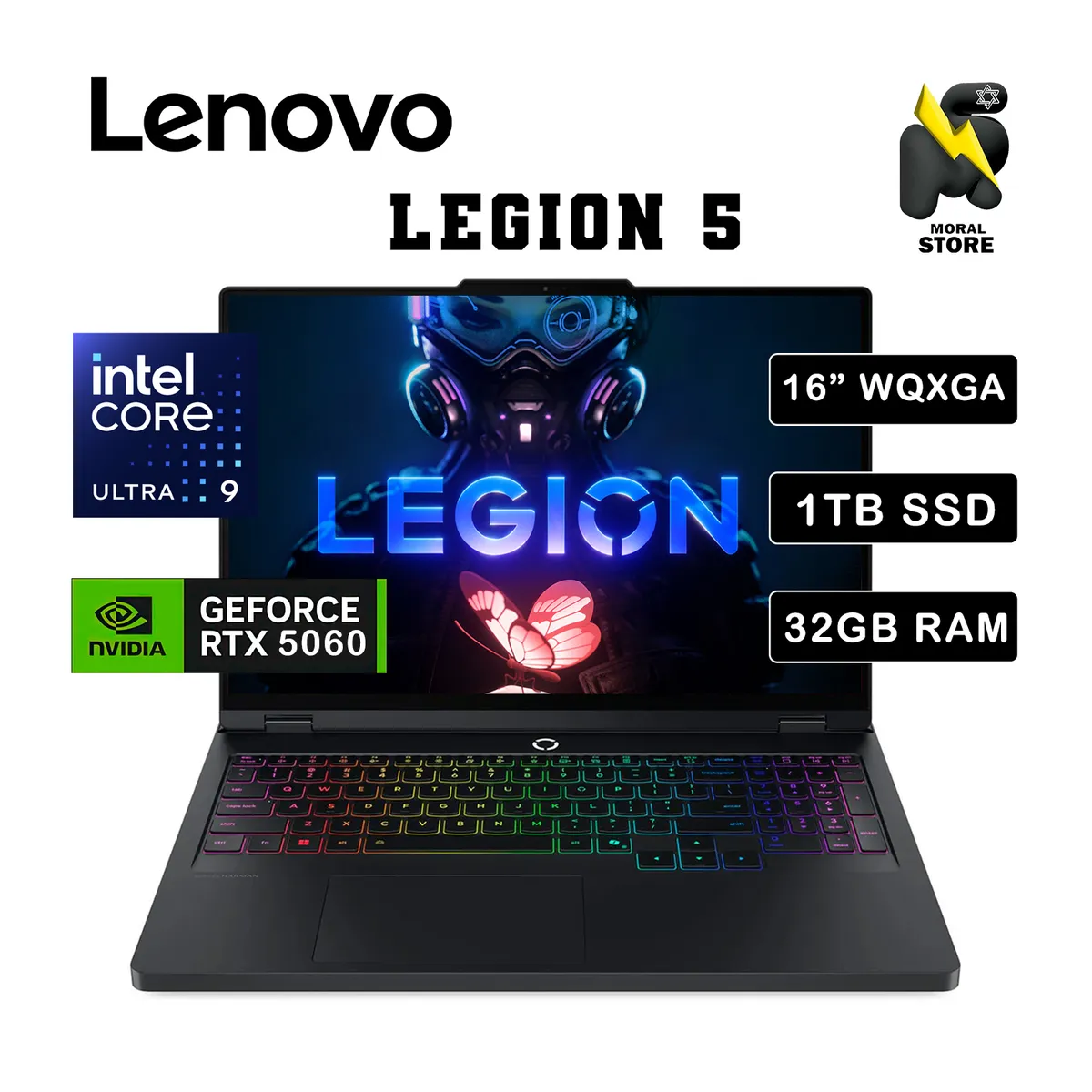 LENOVO - LAPTOP LENOVO LEGION 5 16IAX10 / INTEL CORE ULTRA 9 -275HX /32 GB RAM /1 TB SSD/RTX 5060 /16.0 WQXGA