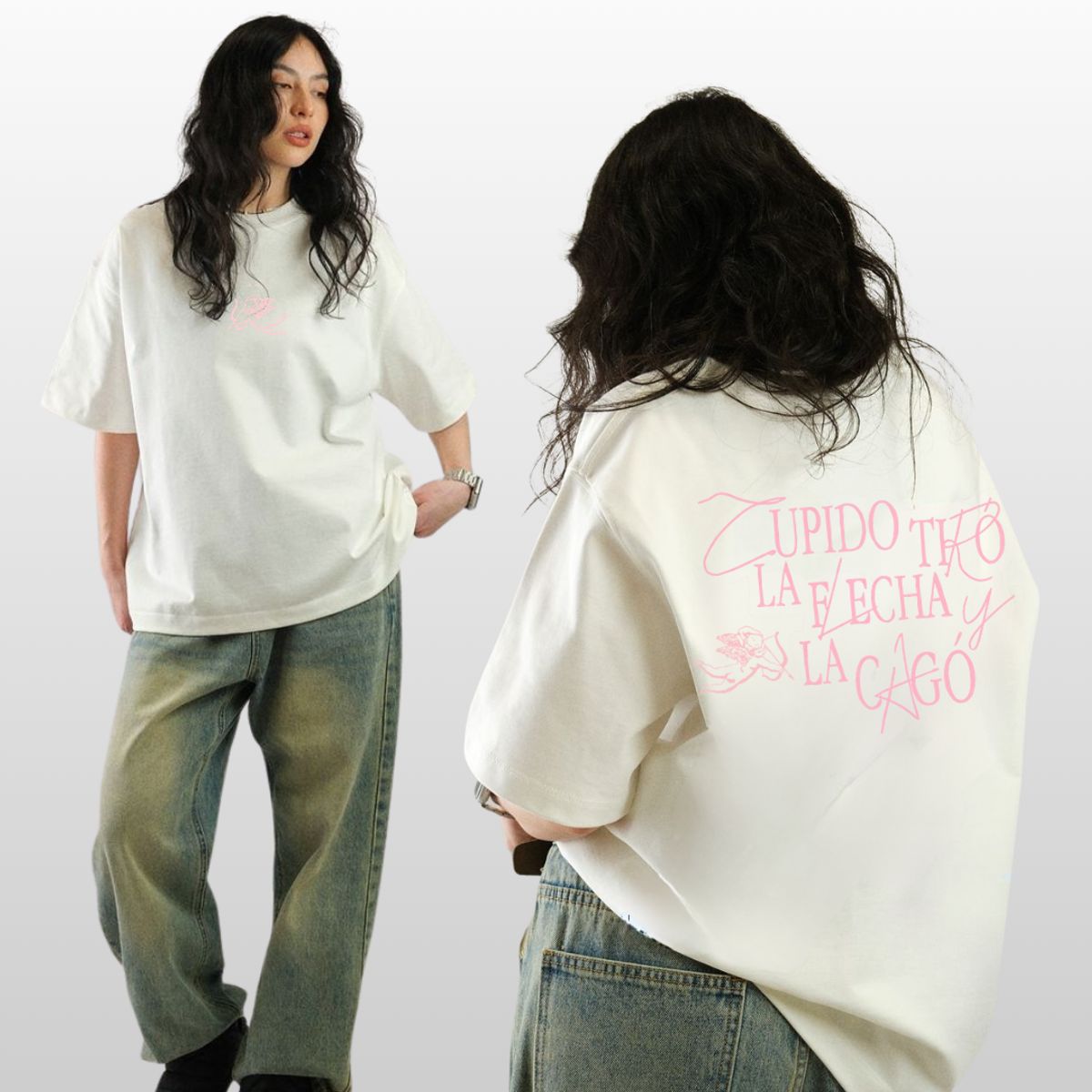 GENERICO - Polo Oversize Tini Algodón Perla Oversized
