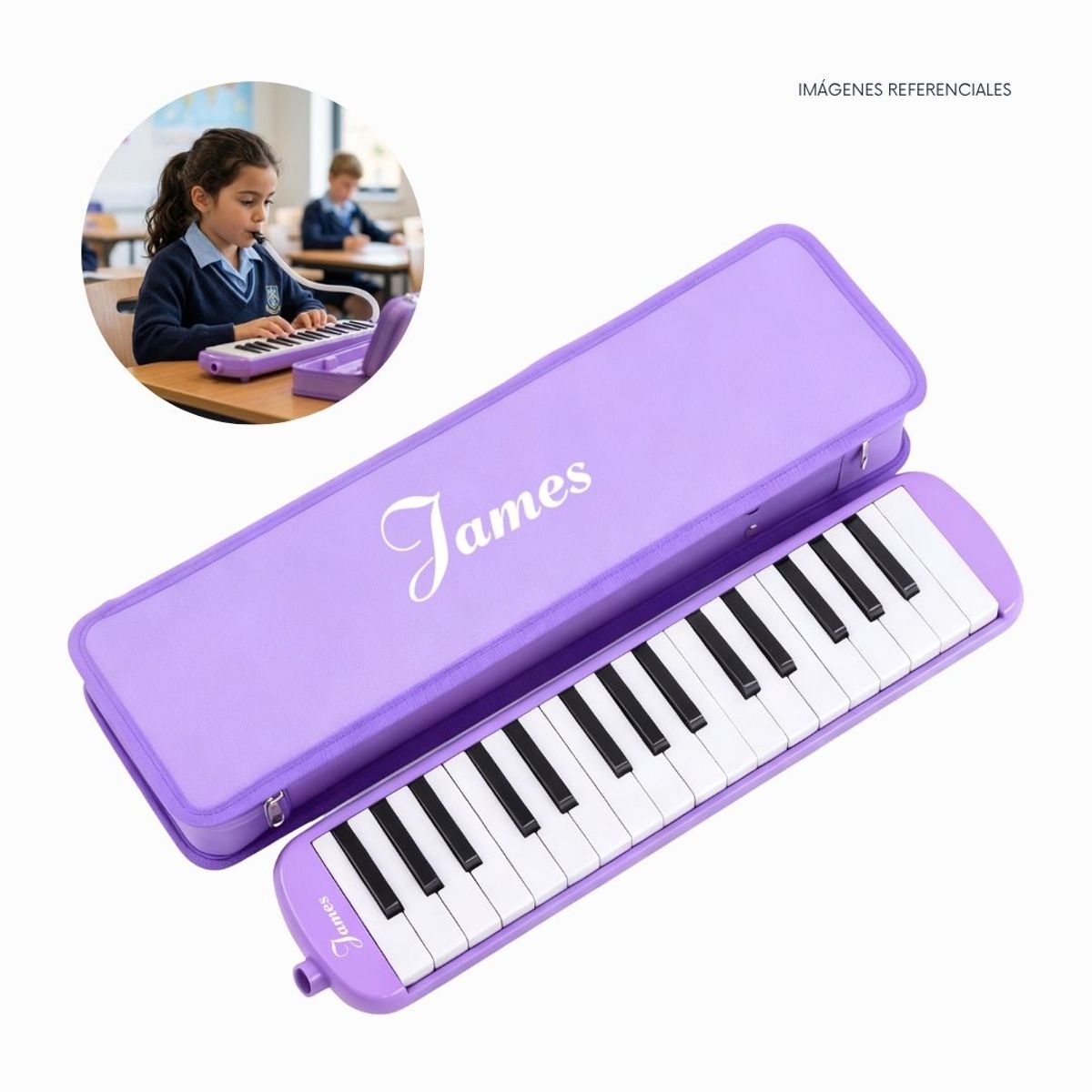 GENERICO - Melódica de 32 teclas "James" - Color Lila con Estuche Rígido