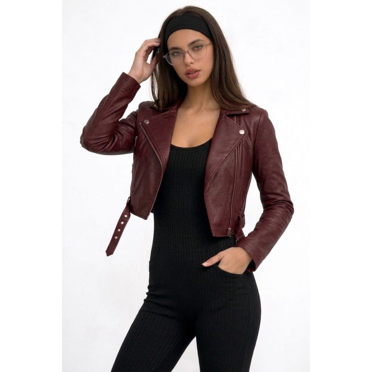 GENERICO - CASACA DE TEMPORADA BIKER CON CORREA