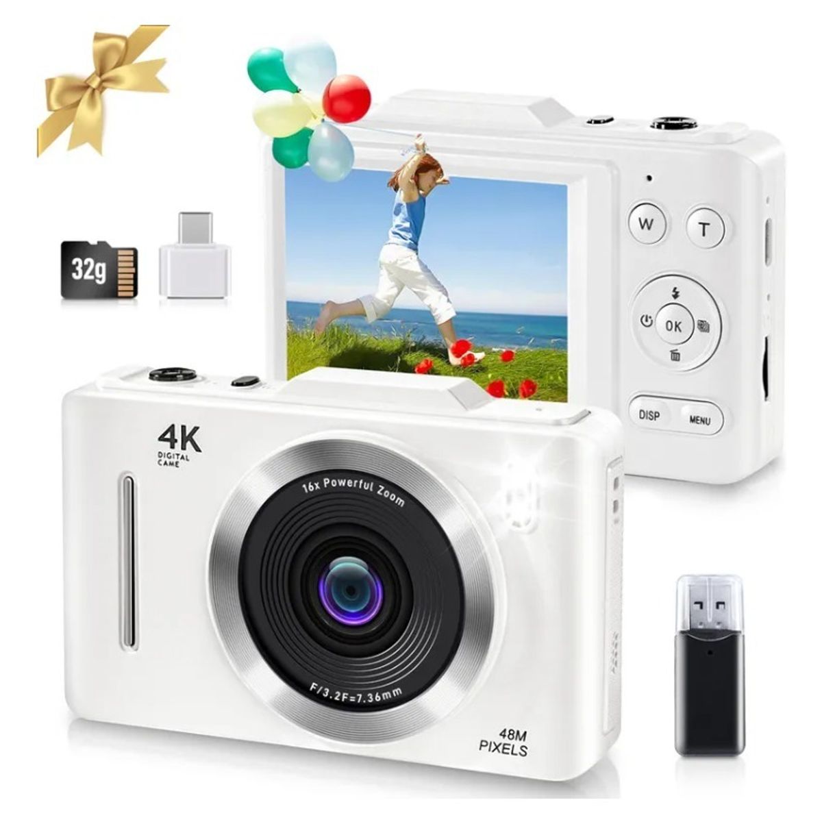 GIOIO - Cámara Digital Compacta Con Autofoco 4k 48 Mp  Cámara Web