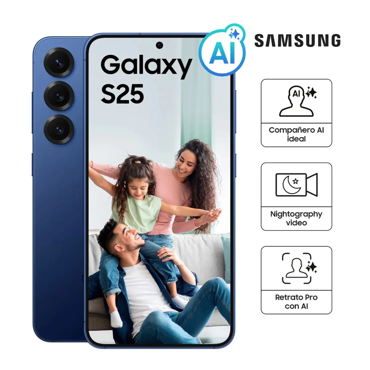 SAMSUNG - SAMSUNG GALAXY S25 12GB RAM 128GB - NAVY- OPEN BOX