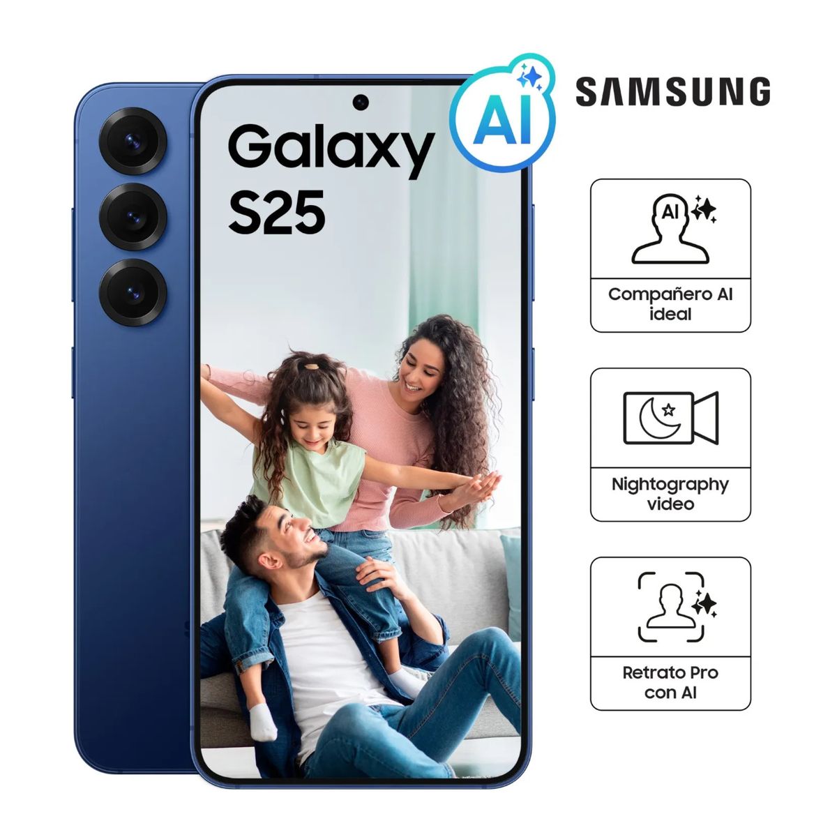 SAMSUNG - SAMSUNG GALAXY S25 12GB RAM 128GB - NAVY- OPEN BOX